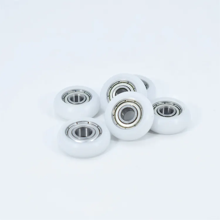 BSR60519-7 5x19x7mm polia de aço pequena de plástico para armário, rodas de rolamento de rolo para porta deslizante de guarda-roupa