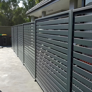 Valla de Privacidad Horizontal de Aluminio Negro de 6 Pies con Relieve y Modelado 3D, en Oferta - Product Image 6