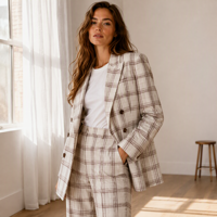 Tissu Popeline Teint en Fil 100% Coton Biologique Respirant pour Vêtements, Jupes, Robes et Textiles de Maison