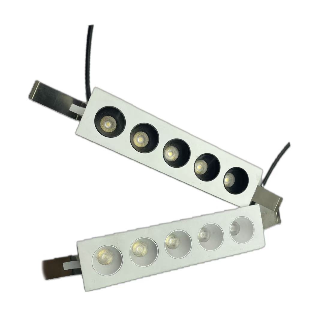 Modern Design Aluminum LED Linear Light E27 Base Recessed Grille Lights for Office & Warehouse Lighting