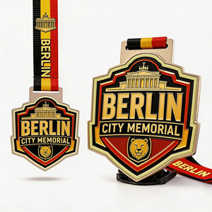 Medaglia Souvenir Personalizzata di Berlino Ecologica con Incisione Laser e Stampa UV, Logo 3D in Metallo Tedesco - Product Image 1