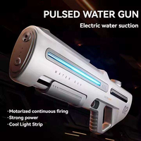Pistolet à eau électrique automatique avec lumière LED, portée de tir de 12 m, absorption automatique de l'eau, étanche, jouet de tir pour piscine d'été