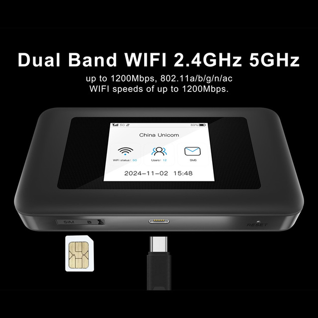 Karbor 5G Wifi Portable Wireless Mobile Hotspot Travel Wifi Router 5g Router with Sim Card Slot ESIM WIFI Routers