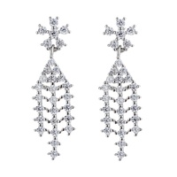 Joyería S925 plata esterlina circón nieve Stud pendientes temperamento borla pendientes Micro - Set orejas de diamante