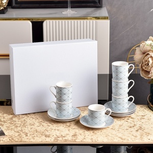 Concentrated Europe Style Eco-Friendly <b>Bone</b> <b>China</b> Coffee & <b>Tea</b> Cups Fish Scales Design Customizable Color Logo Business Gifts - Product Image 3
