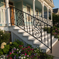 Rampe de balcon en fer forgé, garde-corps de terrasse avec design victorien, montage mural pour villa, véranda