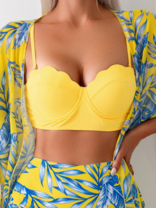 Traje de Baño de Una Pieza para Mujer, Estilo 2026, Sexy, Moderno, para Vacaciones en la Playa, Estampado de Hoja de Arce, Alta Elasticidad - Product Image 2