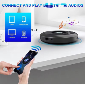 Lecteur CD portable d'usine avec double haut-parleur stéréo, écran LCD, Bluetooth, USB, AUX, anti-saut de disque pour l'étude, les voyages, la voiture, le bureau et la maison - Product Image 2