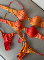 Maillot de bain bikini string taille haute personnalisé pour femme avec imprimé cachemire en Spandex/Nylon, ensemble 2 pièces