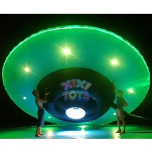XIXI ของเล่นกลางแจ้งที่กำหนดเองจัมโบ้พองนำแสงจานบินยักษ์พองยูเอฟโอบอลลูนสำหรับเหตุการณ์