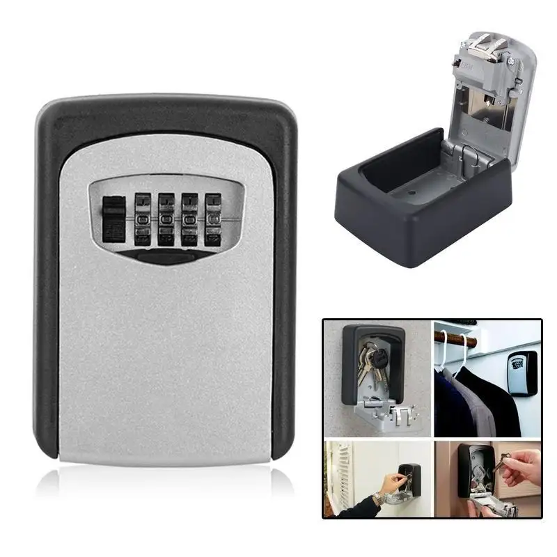 Outdoor key password box site cat eye key box wall mounted safety lock key box 4 digital code password lock