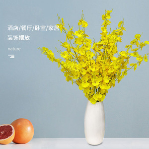 Fleur artificielle d'orchidée jaune en soie, 100cm-200cm, décoration intérieure - Product Image 2