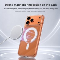 Coque de téléphone magnétique ultra transparente très vendue, protection antichoc haute esthétique avec emballage de vente au détail pour la série iPhone