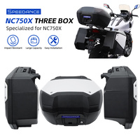 Ensemble de bagages de rangement robustes pour moto, comprenant un top case arrière et des sacoches latérales, compatible avec la moto Honda NC750X