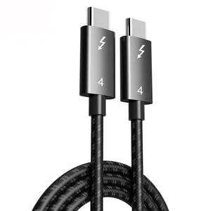 Thunderbolt4 kabel Data USB panjang kustom, kabel Data USB panjang kustom 40gbps USB4, transmisi 1.5m CtoC 5A/20V