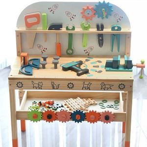 Banc d'atelier en bois pour enfants avec outils, jouet créatif de bricolage pour l'apprentissage et la construction - Product Image 1