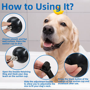 समायोज्य सिलिकॉन/नायलॉन पालतू स्नान संयम स्ट्रैप विरोधी पर्ची चूषण कप पर्यावरण अनुकूल गोल किनारों कुत्तों को स्नान - Product Image 4