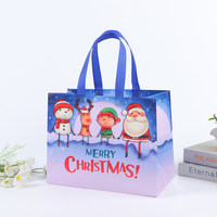 Nouvel Arrivage Sac Fourre-Tout Non Tissé de Noël, Sac Cadeau Stratifié Père Noël, Sac de Courses Écologique Imprimé à Chaud, Dessin Animé, Chine