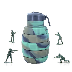 Botella de Agua con Camuflaje de <span class=keywords><strong>Granada</strong></span> |   Vaso Deportivo Plegable de Silicona Portátil |   Botella de Agua Deportiva Plegable de 500 ml - Product Image 2