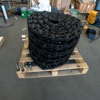 Chaîne de convoyeur à petite rampe de déblaiement en acier allié traité thermiquement. Résistant à l'usure, pour système de distribution de matériaux de pavage.