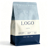 Sacs à café OEM haute capacité à huit soudures latérales, fond carré, valve de dégazage, 12 oz