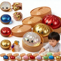 Expédition rapide Jouet à presser Squishy en forme de boulette scintillante et de boulette décorée, avec slime, en stock
