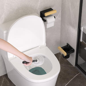 Minjie lumière luxe en acier inoxydable mural <span class=keywords><strong>brosse</strong></span> de toilette support de rangement conception Non-coin mort <span class=keywords><strong>brosse</strong></span> de nettoyage en Nylon Portable - Product Image 4