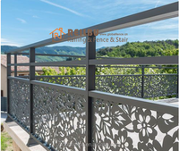 Panneau en aluminium découpé au laser de luxe Reilbu installation avec poteaux montage latéral garde-corps de terrasse de pont à montage supérieur