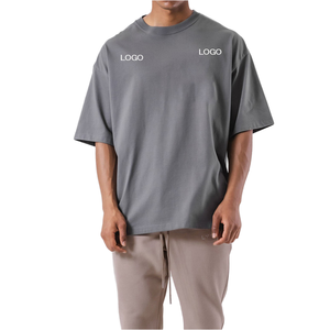 T-shirt ample pour homme en coton 100% épais 260 g/m², style vintage délavé, haute qualité, coupe décontractée - Product Image 1