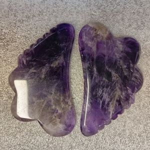 OEM Gua Sha Werkzeug lieferant Großhandel Lila Amethyst Gesichts walze und <span class=keywords><strong>Massage</strong></span> stein <span class=keywords><strong>Custom</strong></span> Design für Beauty Stone - Product Image 4