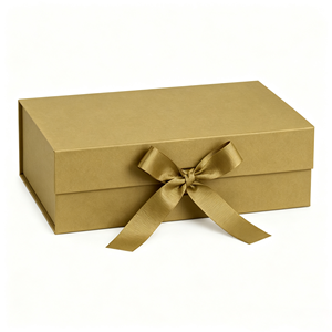 Caja de Regalo Plegable Ecológica con Forma de Libro, con Imán Oculto, Estilo Flip, Decoración con Lazo de Satén, Envío Plano, Ideal para Fiestas - Product Image 1