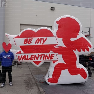 Cœur de Cupidon géant gonflable lumineux à LED, modèle pour <span class=keywords><strong>la</strong></span> Saint-Valentin, décoration gonflable romantique pour <span class=keywords><strong>la</strong></span> publicité des événements/centres commerciaux - Product Image 1