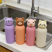 Tapa de Silicona con Cabeza de Animal Personalizada, Ecológica, Resistente al Calor, para Termos, Diseño de Jirafa, Unicornio, Panda, Tapa de Dibujos Animados, Apta para Alimentos