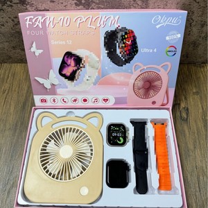 Set Combo Smartwatch e Mini Ventilatore, Display IPS Quadrato da 2,01" Touchscreen, 5-10 Giorni di Autonomia, Raffreddamento Portatile, IP68, Confezione Regalo - Product Image 1