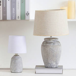 होटल एलईडी इनडोर प्रकाश रात्रिस्तंभ दीपक ग्रे सिरेमिक कार्यालय बेडसाइड टेबल लैंप में स्टॉक - Product Image 4