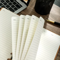 Carnet de notes A5 à feuilles mobiles, agenda, fournitures scolaires et de bureau, papier détachable, boucle métallique, cuir noir, 80 pages - Vente chaude