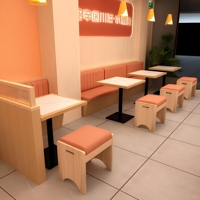 Ensemble de mobilier de restaurant moderne : Banquettes en bois, tables à plateau en marbre, chaises à dossier rond – Vente en gros