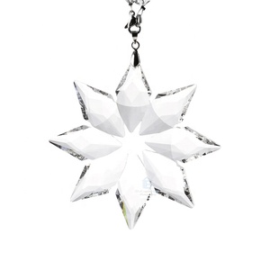 Hochwertige K9 Kristall Schneeflocke Weihnachts schmuck UV-bedrucktes Glas Autozubehör Anhänger Mosaik Technik Windspiel - Product Image 2