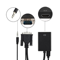 Full HD 1080P VGA para HDMI Adaptador convertidor Cable Salida de Audio chaqueta de PVC para PC portátil HDTV proyector Monitor combinación