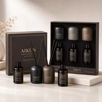 Coffret Cadeau Diffuseur de Parfum Haut de Gamme AIKUN avec Recharge d'Huile Essentielle et Bâtonnets en Rotin pour Cadeaux de Détail