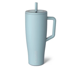 Vaso Térmico de Acero Inoxidable de 40 oz, Color Azul Niebla, con Pajita y Tapa, para Viajes, Oficina, Gimnasio y Actividades al Aire Libre - Product Image 1