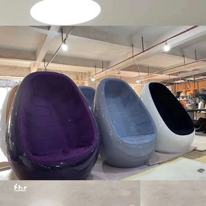 Juego de Sillas Tipo Huevo de Cuero Sintético PVC PU, Silla Tipo Huevo para Interiores, para Apartamento, Villa, Escuela - Product Image 2