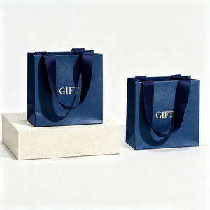OEM Custom Luxury Pearlescent Paper Gift <b>Bags</b> with Ribbon Handle & Gold Foil Logo - Sustainable Packaging for Gifting Wholesale - Product Image 1