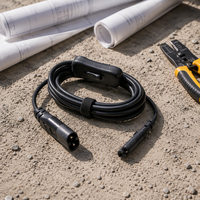 Câble répartiteur en Y DC 5.5*2.1mm 40cm noir 2C*22AWG mâle-femelle avec interrupteur 304 intégré pour ordinateur en PVC