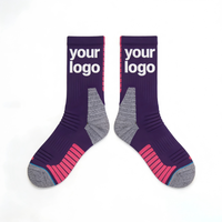 Chaussettes de basketball pour hommes et jeunes, Elite Pro, compression, anti-humidité, absorption des chocs, logo personnalisé, échantillon gratuit