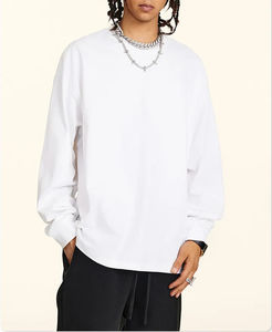 OEM ODM เสื้อยืดคอกลมแขนยาวสำหรับผู้ชาย, เสื้อยืดผ้าฝ้ายเปิดไหล่ตกสำหรับฤดูใบไม้ร่วง - Product Image 2