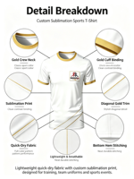 Kaos Olahraga Pria Bernapas dengan Grafis dan Logo Sublimasi untuk Tim Sepak Bola Profesional
