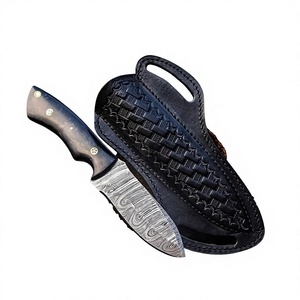 Cuchillos de Piel de Acero de Damasco Hechos a Mano de Lujo y Alta Calidad, Cuchillo de Piel con Punta Caída para Exteriores, OEM - Product Image 1