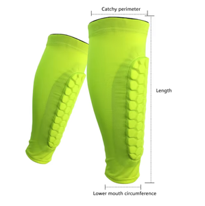 Personnalisé Adulte Enfants <span class=keywords><strong>Sport</strong></span> Football Jambe Orthèse Soutien Nid D'abeille Protège-tibias Compression Mollet Manchon - Product Image 4