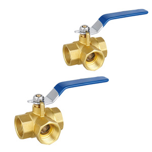 Valvola a Sfera in Ottone a Tre Vie di Alta Qualità 1/4 1/2 Pollice DN50 Tipo T Filettatura Femmina Maniglia Manuale per Sistemi Pneumatici e Idrici OEM - Product Image 5